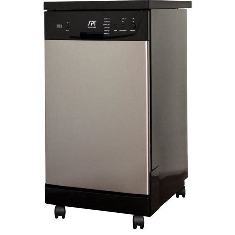 spt   front control portable dishwasher  stainless steel