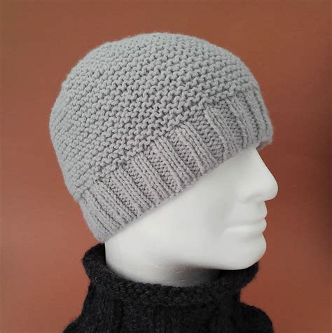 beanie knitting patterns womens beanie hat knit flat easy etsy