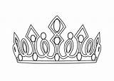 Crown Coloring Tiara Princess Pages Drawing Girls Printable Easy Colouring Queen Print Pretty Medieval Template Princes Adult Adults Flower Getdrawings sketch template