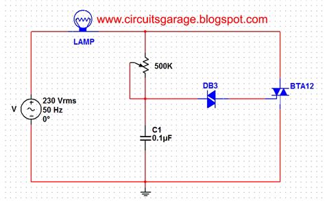 light dimmer circuit  diac  triac circuits garage
