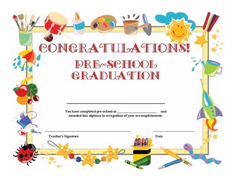 preschool certificate templates   premium
