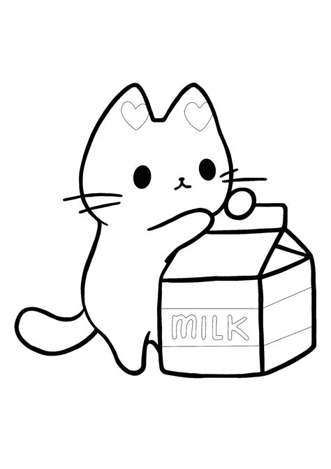 kawaii kitten coloring page kids printable coloring pages kitty