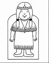 Coloring Indian Pages Native American Girl Kids Thanksgiving Indians Cherokee Drawing Printable Color Woman Print Dolls Printables Warrior Fresh Adults sketch template