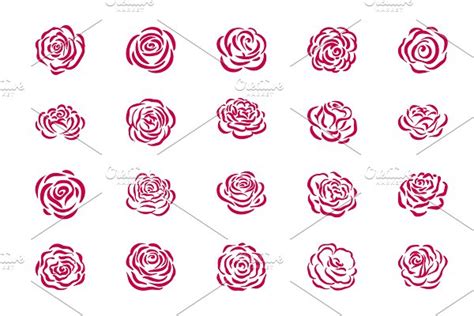 rose symbols icon pre designed photoshop graphics creative market