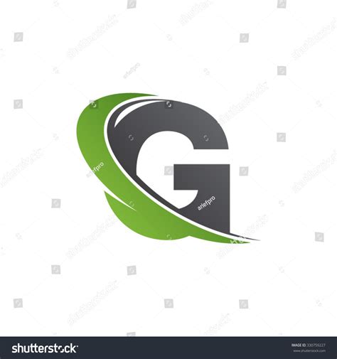 G Letter Swoosh Green Logo Stock Vector Illustration 330759227
