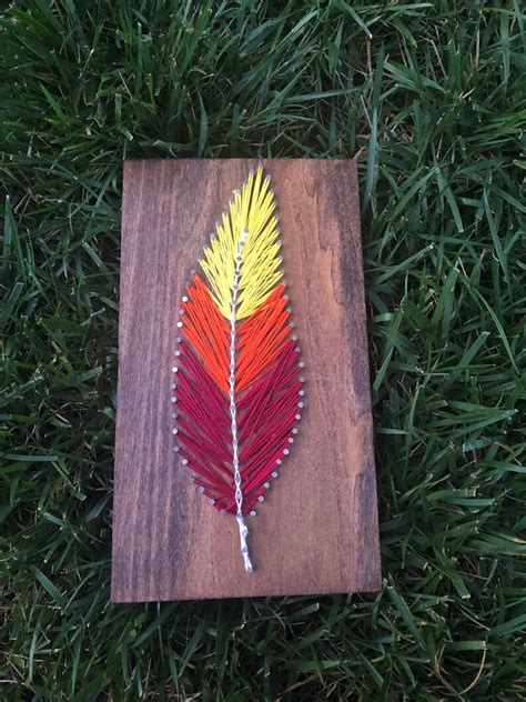 feather string art feather wall art accent decor native etsy
