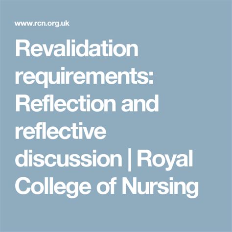 revalidation requirements reflection  reflective discussion royal