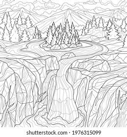 coloring pages  waterfalls