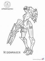 Overwatch Widowmaker Coloring Pages Color Printable Bettercoloring sketch template