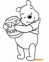 Honey Pot Coloring Sketch Pooh Winnie Jar Pages Hugging His Disneyclips Honeypot Paintingvalley Template Gif sketch template