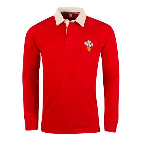 mens wales heavyweight vintage rugby shirt long sleeved rugbystore