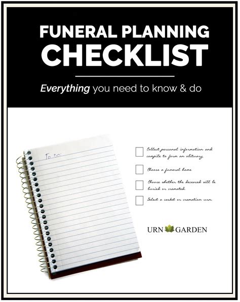 printable funeral planning checklist printable templates