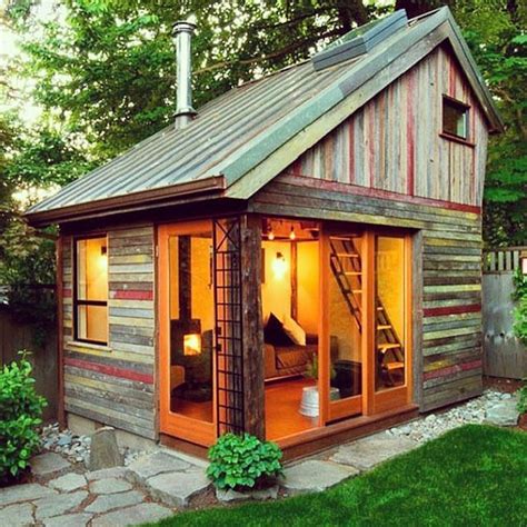 a bilevel shed gives guests more space to unwind he shed she shed