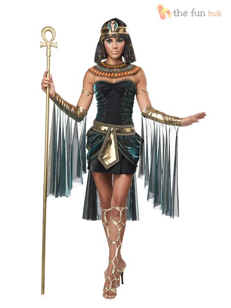 Ladies Sexy Deluxe Queen Cleopatra Egyptian Fancy Dress Costume Womens