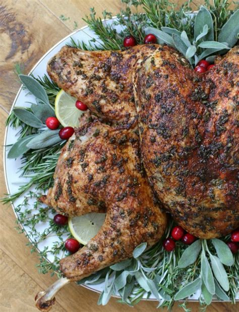 herb stuffed roasted spatchcock turkey the nourishing home
