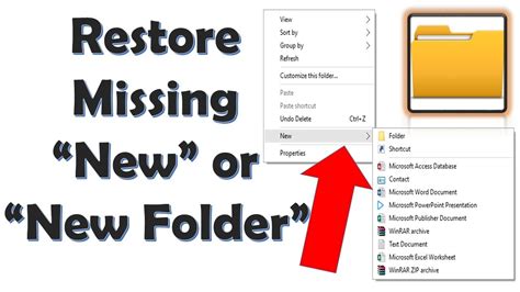 How To Restore Missing “new” Or “new Folder” Option In