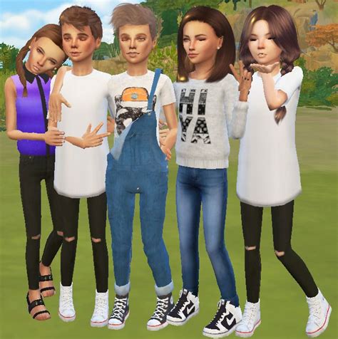 squadgoals child group pose     sims  community