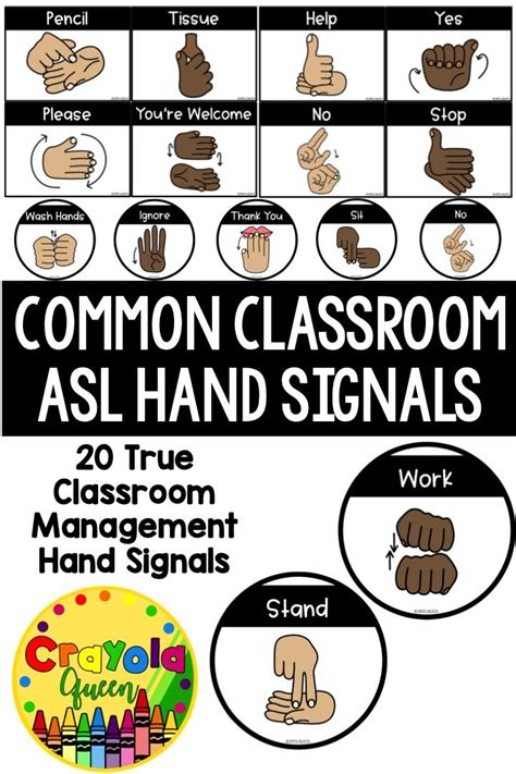 asl classroom hand signals sign language words classroom sign