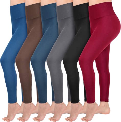 abodhu 6 stück fleece gefütterte leggings für damen hohe taille