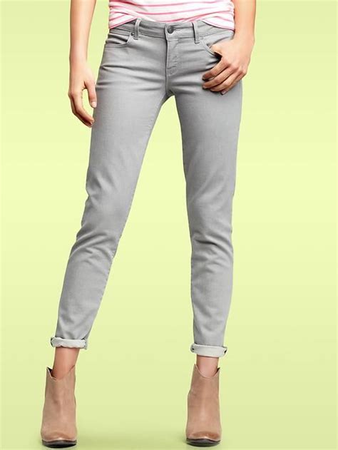 gap coloured denim women jeans grey skinny jeans