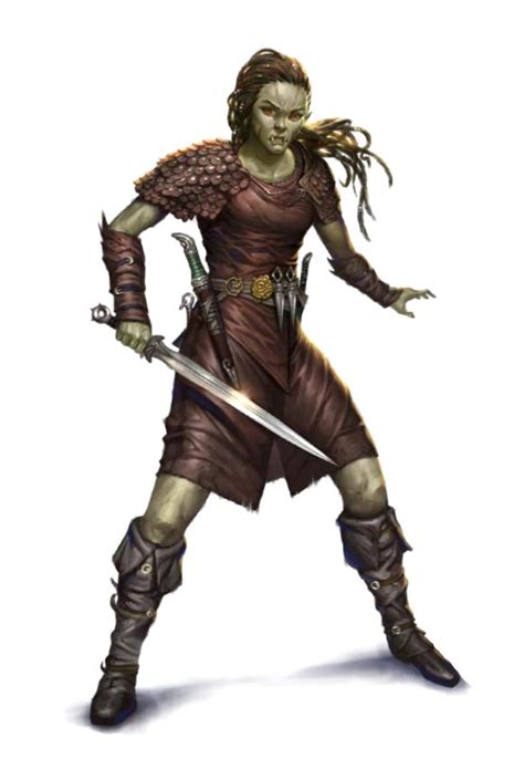 Female Half Orc Rogue Fighter Pathfinder Pfrpg Dnd Dandd 3