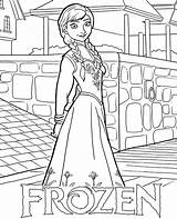 Coloring Anna Frozen Printable Print sketch template