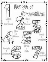 Creation Coloring Days Handwriting Practice Printables Subject Kindergarten Elementary sketch template