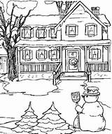 Coloring Snow Pages Printable Christmas Snowman sketch template