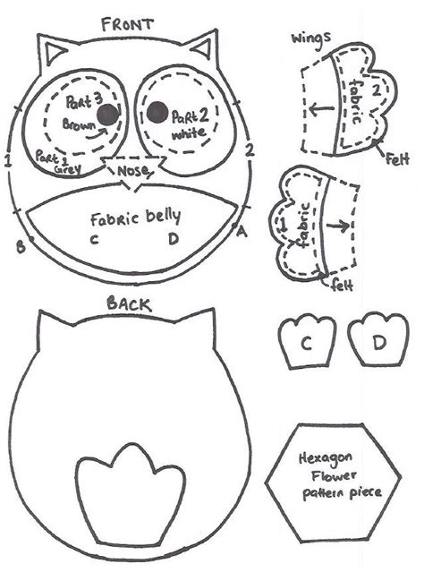 printable owl template coloring home