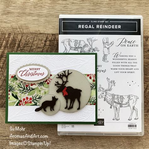 regal reindeer christmas card aromas  art