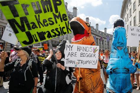 donald trump protest signs   london rally huffpost