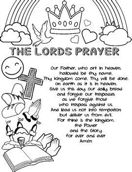 lords prayer coloring page activity sheet   creative kinders