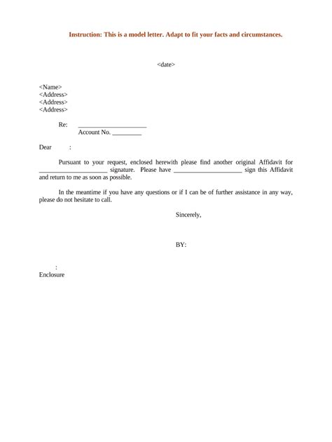 affidavit letter  template pdffiller