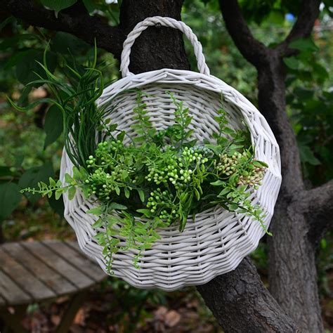 Plants Garden Flower Pots Planters Hanging Baskets Wall Mounted Wicker