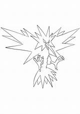 Zapdos Pokemon Coloring Pages Generation Kids sketch template