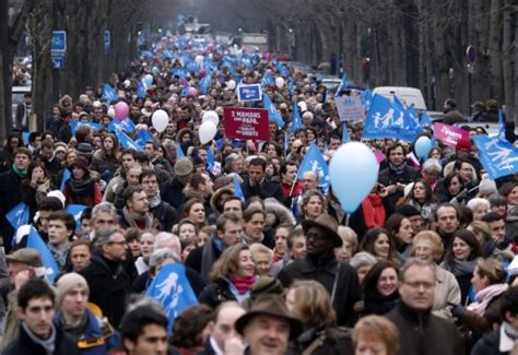 anti gay marriage rally biggest ever in france organisers claim