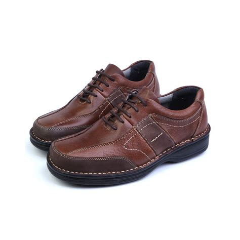 Mens Brown Leather Urethane Sole Sports Fashion Casual