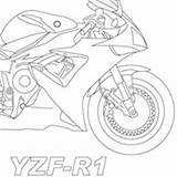 Coloring Yamaha R1 Yzf Pages Speedy sketch template