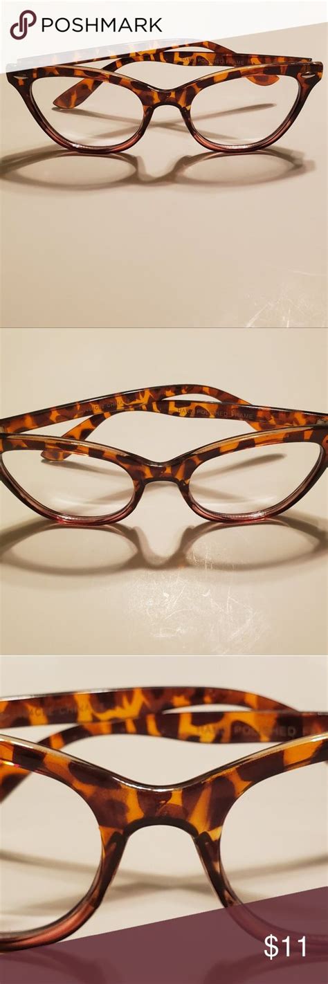 Vintage Inspired Half Tinted Frame Clear Lens Cat Glasses Accessories