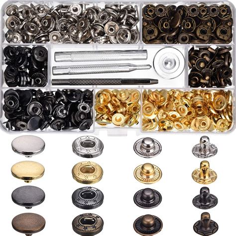 set snap fastener kit leather snaps button stainless steel press