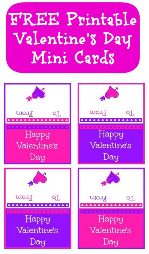printable valentine cards minis  pink  purple thrifty jinxy