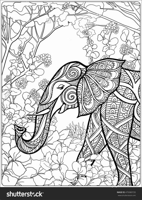 elephant coloring book  adults beautiful   elephant coloring