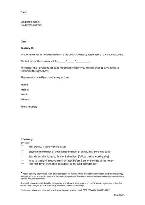 tenancy termination letters  samples examples