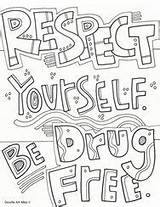 Ribbon Red Week Coloring Drug Pages Respect Printables Classroomdoodles Drugs Say School Elementary Posters Yourself Middle Doodles Student sketch template