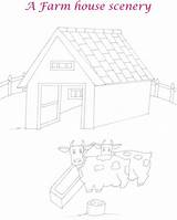 Farm House Coloring Dairy Print Pdf Open  sketch template