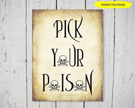 pick  poison sign instant  print printable digital magic