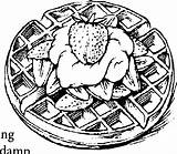 Waffle Waffles Belgian Kolorowanka Druku Gofr Circle Truskawki Truskawkami Kolorowanki Fruits Openclipart sketch template