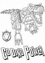 Dino Rangers Power Coloring Pages Charge Megazord Ranger Print Birthday sketch template