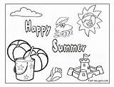 Summer Coloring Happy Pages Printable Beach Kids Drawing Print Color Fun sketch template