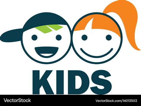 logo kids royalty  vector image vectorstock
